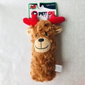 Pet Lou Christmas Squeaky Reindeer Bottle Dog Toy  Size : 8"